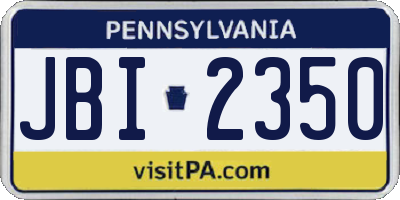 PA license plate JBI2350