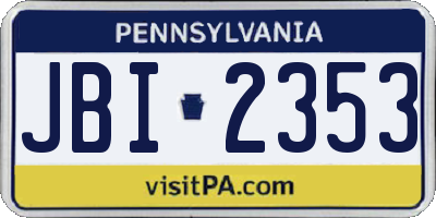 PA license plate JBI2353