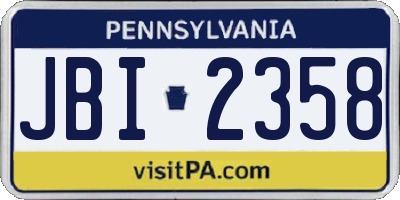 PA license plate JBI2358