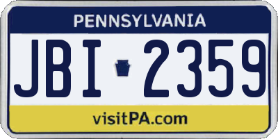 PA license plate JBI2359