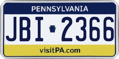 PA license plate JBI2366