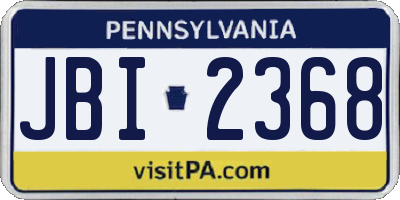 PA license plate JBI2368