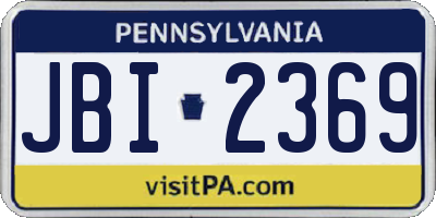 PA license plate JBI2369