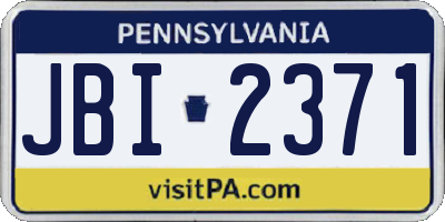 PA license plate JBI2371