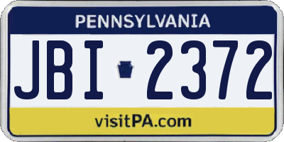 PA license plate JBI2372