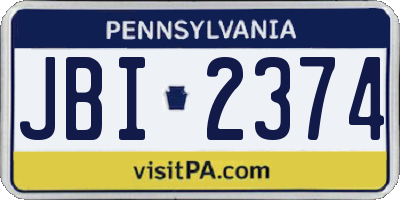 PA license plate JBI2374