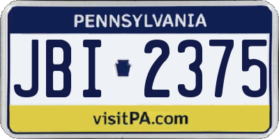 PA license plate JBI2375