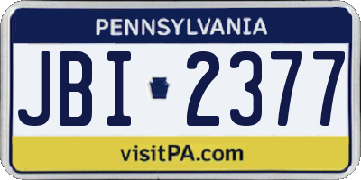 PA license plate JBI2377