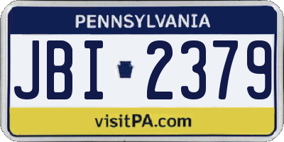 PA license plate JBI2379