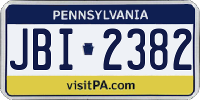 PA license plate JBI2382