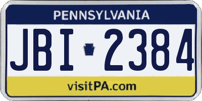 PA license plate JBI2384