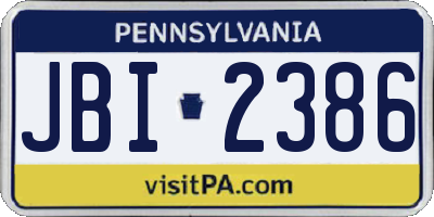 PA license plate JBI2386