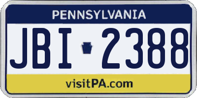 PA license plate JBI2388