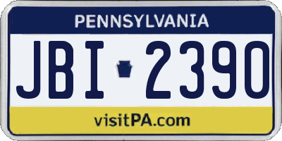 PA license plate JBI2390