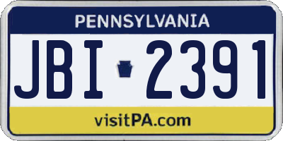 PA license plate JBI2391