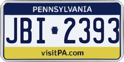 PA license plate JBI2393