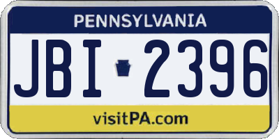 PA license plate JBI2396