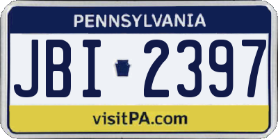 PA license plate JBI2397