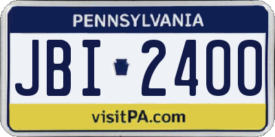 PA license plate JBI2400