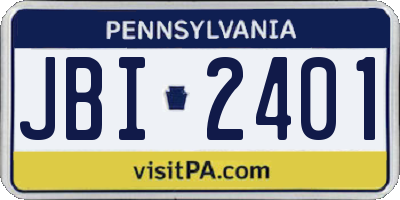 PA license plate JBI2401