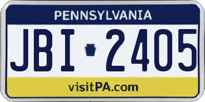 PA license plate JBI2405