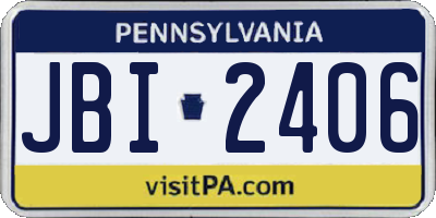 PA license plate JBI2406