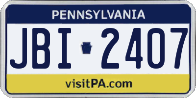 PA license plate JBI2407