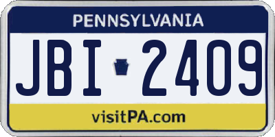 PA license plate JBI2409