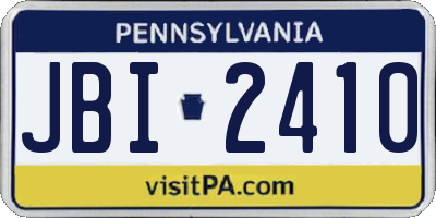 PA license plate JBI2410