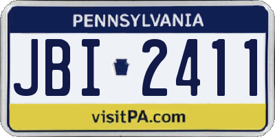 PA license plate JBI2411