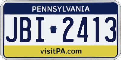 PA license plate JBI2413