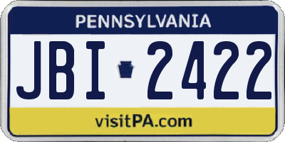 PA license plate JBI2422