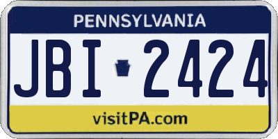 PA license plate JBI2424