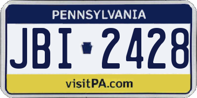 PA license plate JBI2428