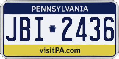 PA license plate JBI2436