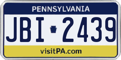 PA license plate JBI2439