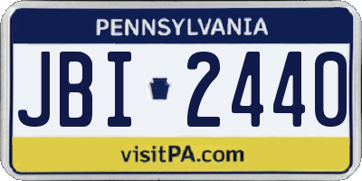 PA license plate JBI2440