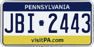 PA license plate JBI2443