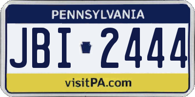 PA license plate JBI2444