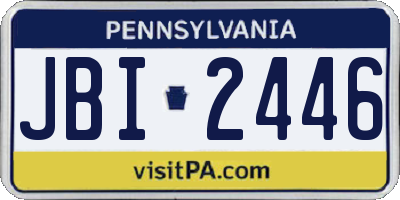 PA license plate JBI2446