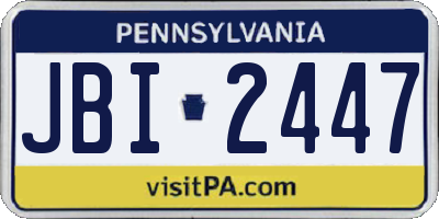 PA license plate JBI2447