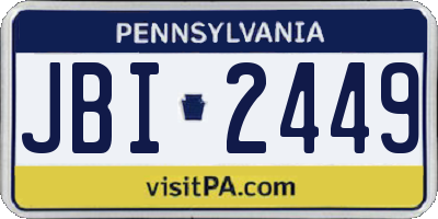 PA license plate JBI2449