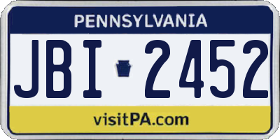 PA license plate JBI2452