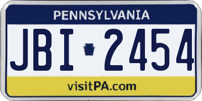 PA license plate JBI2454