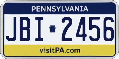 PA license plate JBI2456