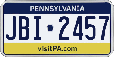 PA license plate JBI2457