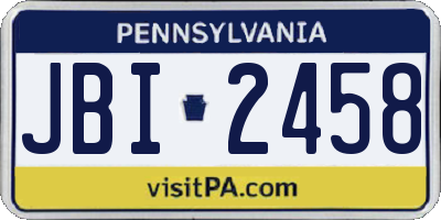 PA license plate JBI2458