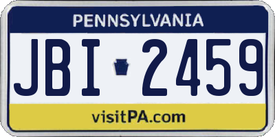 PA license plate JBI2459