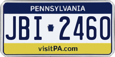 PA license plate JBI2460