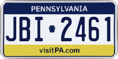 PA license plate JBI2461